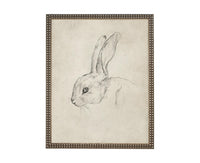 Vintage Framed Bunny Sketch Art #A-204