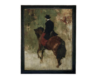 Framed Vintage Horse Painting Print Art #A-203