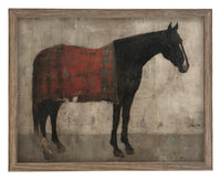 Vintage Framed Horse Canvas Art Print #A-205