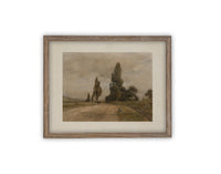 READY to SHIP 16X20 Vintage Framed Canvas Print: Muted Landscape, Farmhouse Art