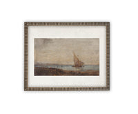 READY to SHIP 11X14 Framed Vintage Nautical Canvas Print: Sailboat Art