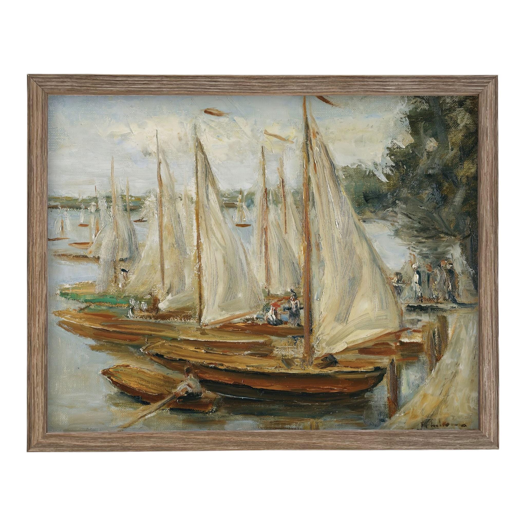 Framed Vintage Sailboats Canvas Print #COAS-204