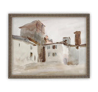 Vintage Framed Canvas Italian Villa Art #ARC-110
