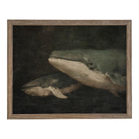 Framed Vintage Nautical Whale Art #COAS-206