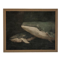 Framed Vintage Nautical Whale Art #COAS-206