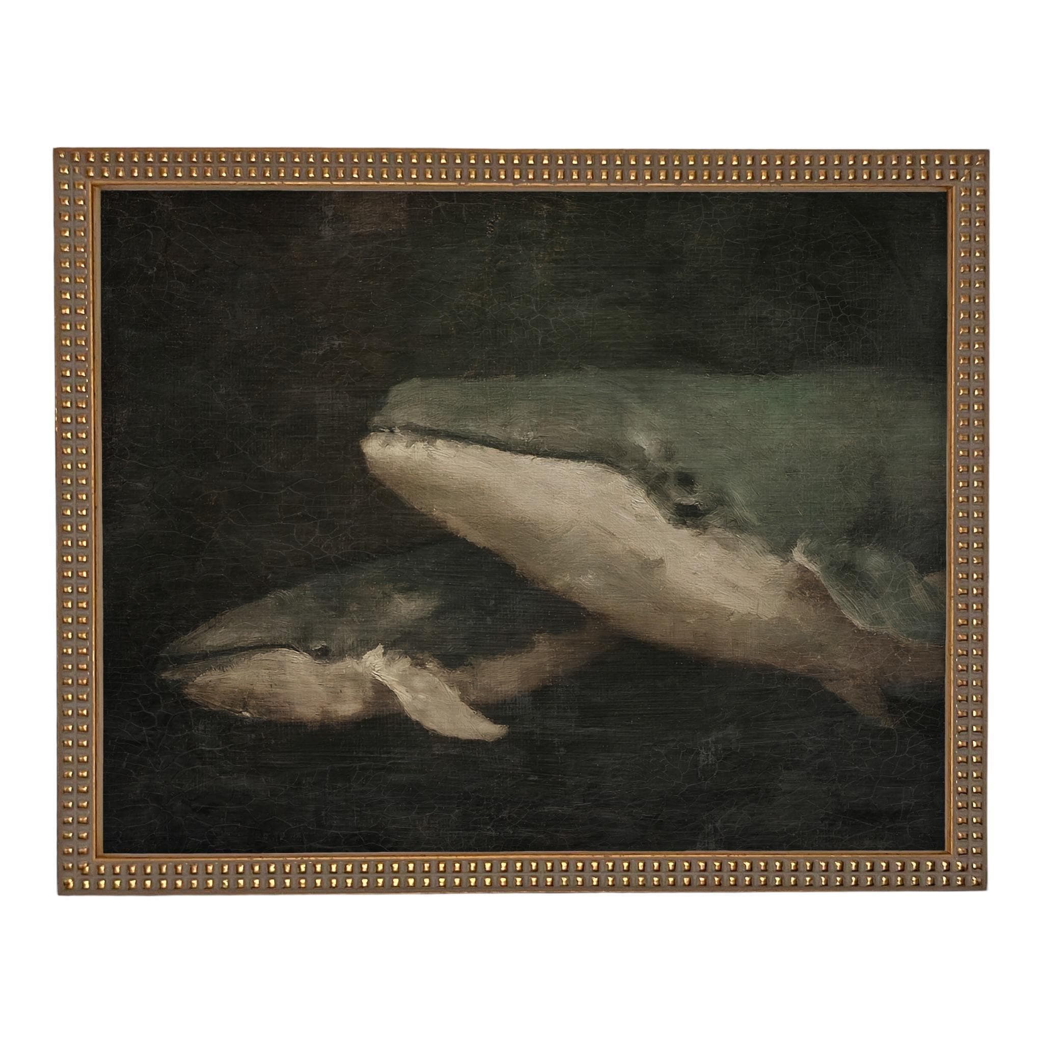 Framed Vintage Nautical Whale Art #COAS-206