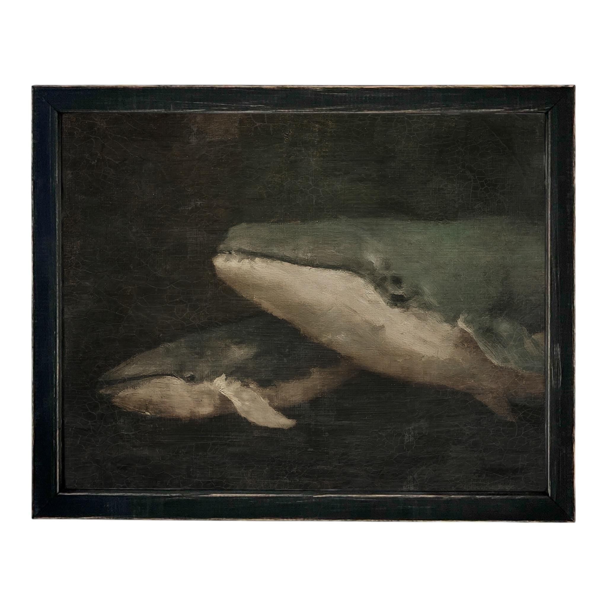 Framed Vintage Nautical Whale Art #COAS-206