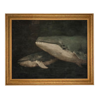 Framed Vintage Nautical Whale Art #COAS-206