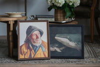 Framed Vintage Nautical Whale Art #COAS-206