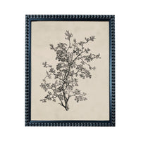 A framed black and white illustration of a tree with intricate branches and leaves.