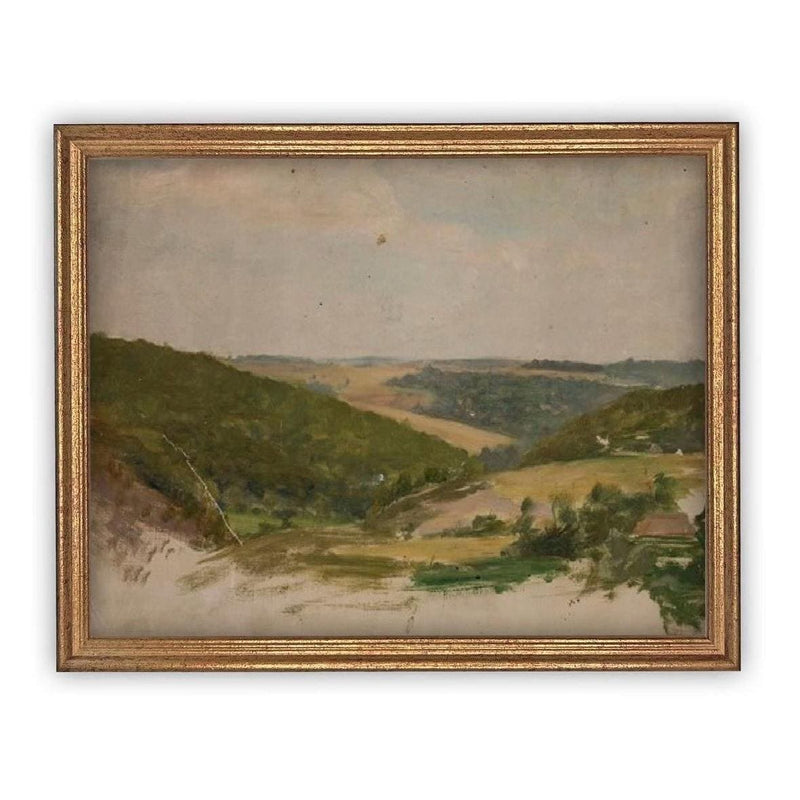 Vintage Framed Canvas Art #LAN-263
