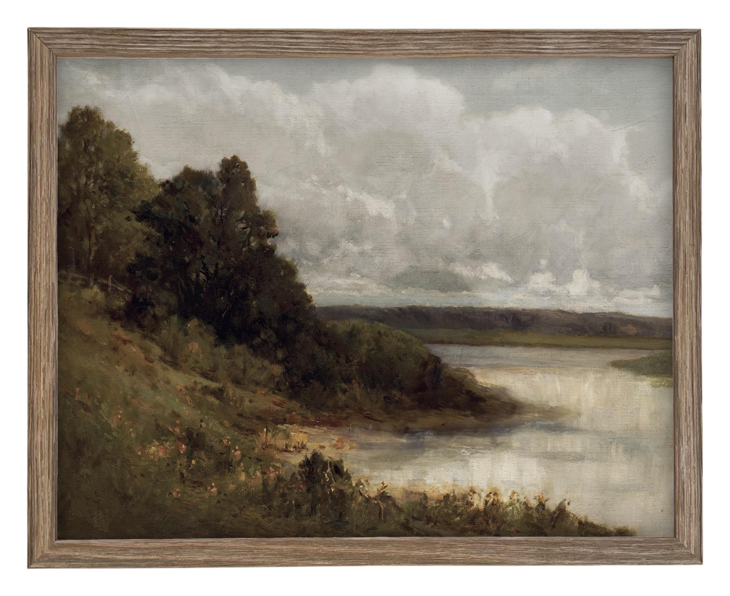 Framed Vintage Canvas Print #LAN-286