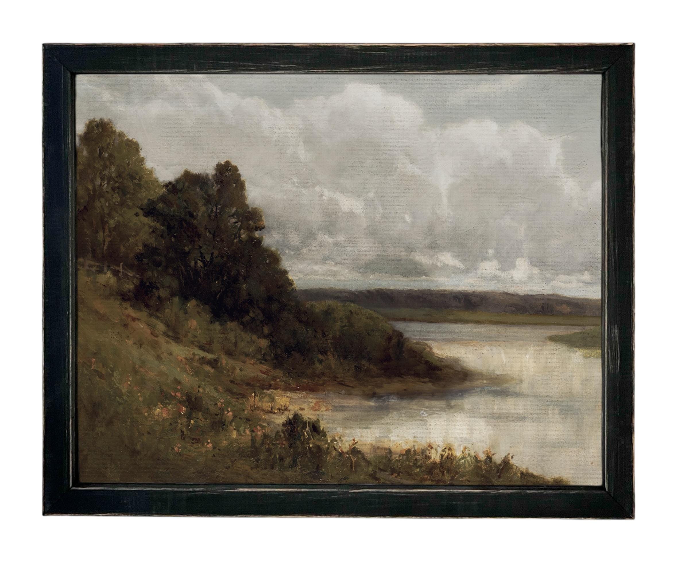 Framed Vintage Canvas Print #LAN-286