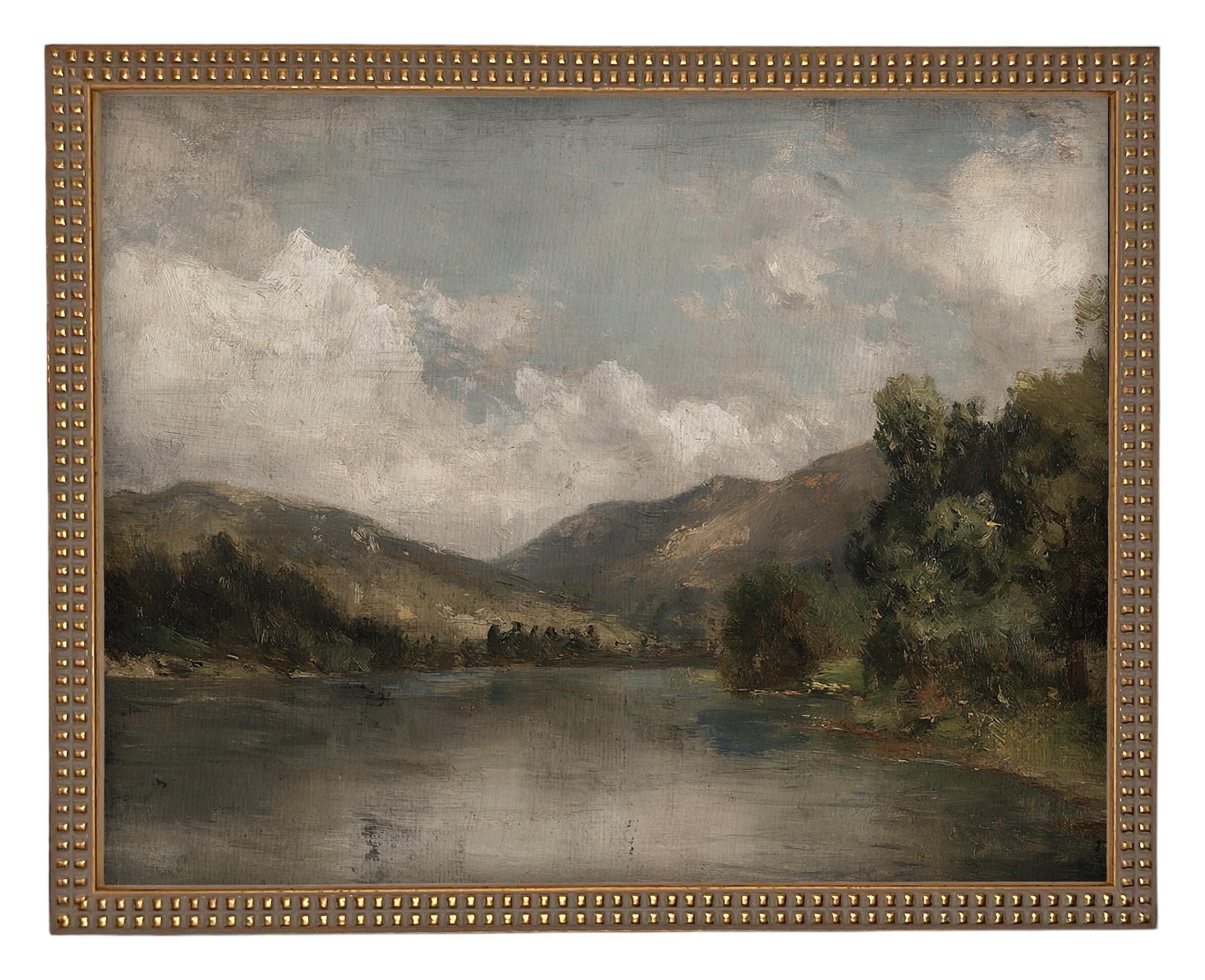 Framed Lake House Canvas Print #LAN-285