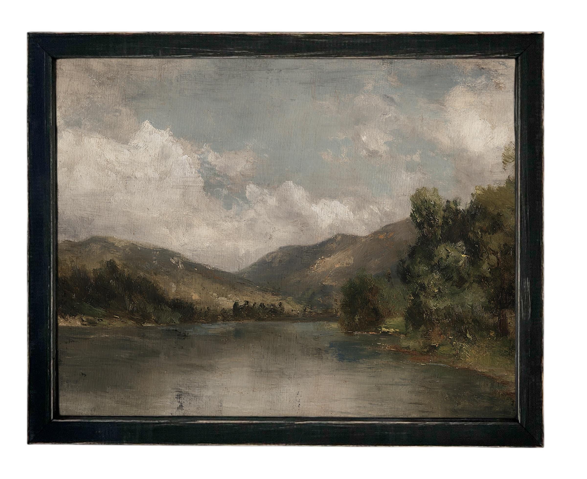 Framed Lake House Canvas Print #LAN-285