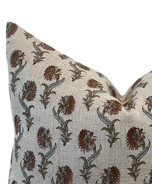 Designer "Dover" Daffodil Thick Linen Pillow Cover
