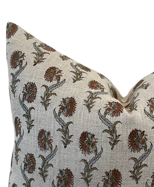 Designer "Dover" Daffodil Thick Linen Pillow Cover