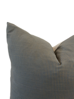 Designer "Littleton" Pin Check Blue Pillow Cover