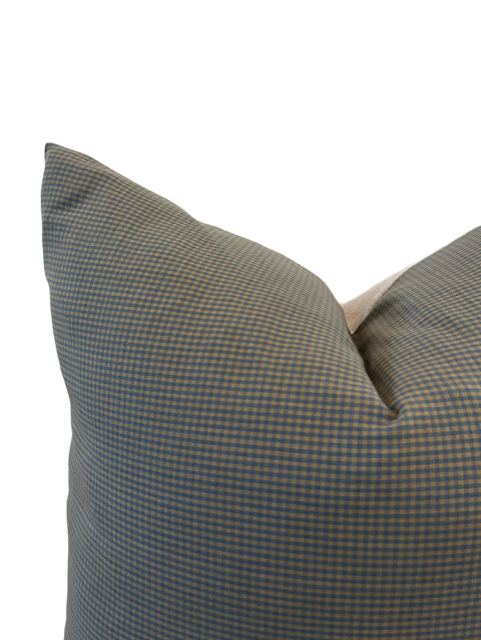 Designer "Littleton" Pin Check Blue Pillow Cover