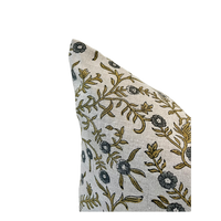 Designer "Derry" Blue Sehjan Linen Pillow Cover