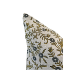 Designer "Derry" Blue Sehjan Linen Pillow Cover