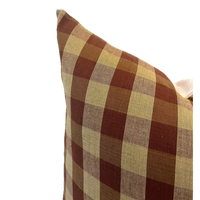Designer "Hampstead" Buffalo Check Cinnamon Pillow Cover