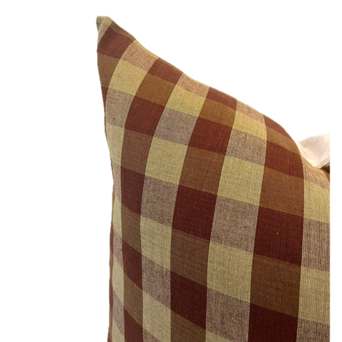 Designer "Hampstead" Buffalo Check Cinnamon Pillow Cover