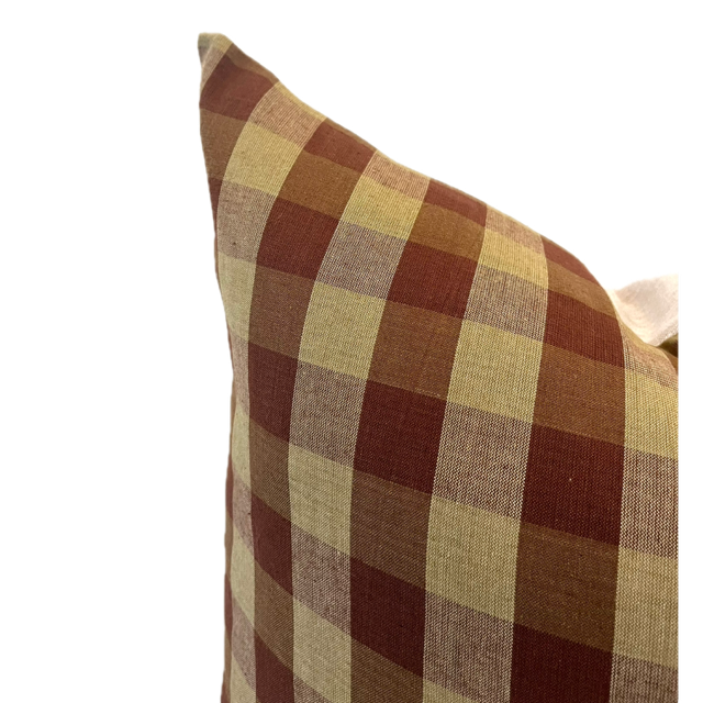Designer "Hampstead" Buffalo Check Cinnamon Pillow Cover