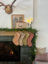 Christmas Stocking Red and Tan Stripe