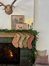 *Fold Over* Vintage Inspired Evergreen Floral Christmas Stockings