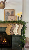 Christmas Stocking "Fold Over" Camel Plaid