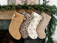 *Fold Over* Vintage Inspired Evergreen Floral Christmas Stockings