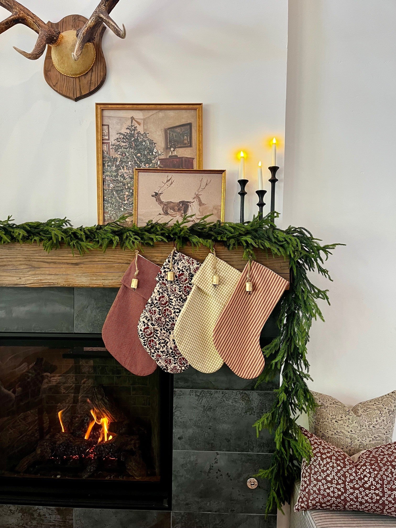 Christmas Stocking "Fold Over" Mini Red Plaid