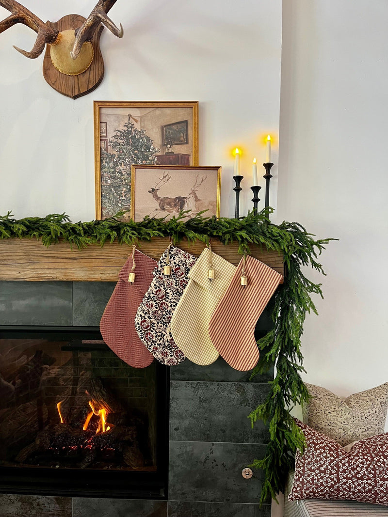Christmas Stocking "Fold Over" Mini Red Plaid