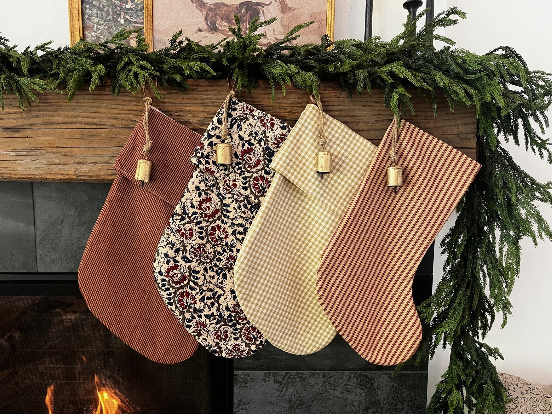 Christmas Stocking "Fold Over" Mini Red Plaid