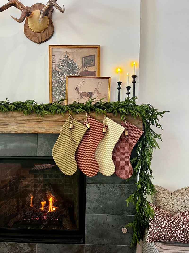 Christmas Stocking "Fold Over" Mini Red Plaid