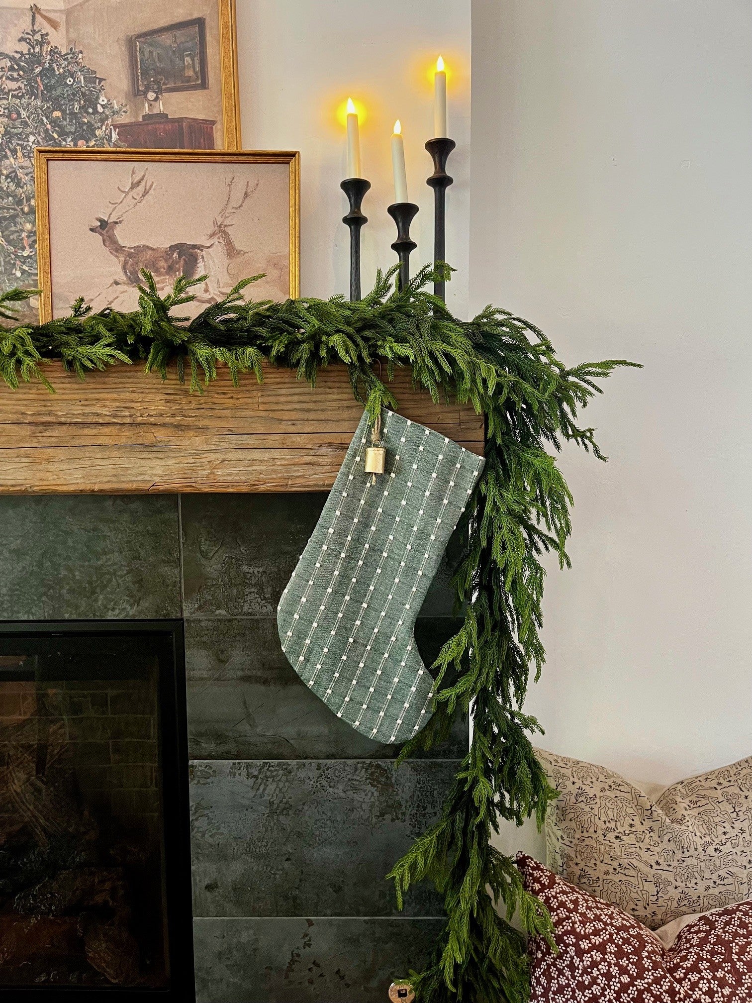 Christmas Stocking Forest Woven