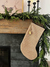 Christmas Stocking Mini Camel Plaid