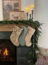 Christmas Stocking "Fold Over" Mini Camel Plaid