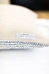 Designer Carolina Irving Fuji Pillow Cover in Indigo - Blue Throw Pillow Cover - Boutique Pillow Cover - Linen and Cloth Throw Pillow Covers