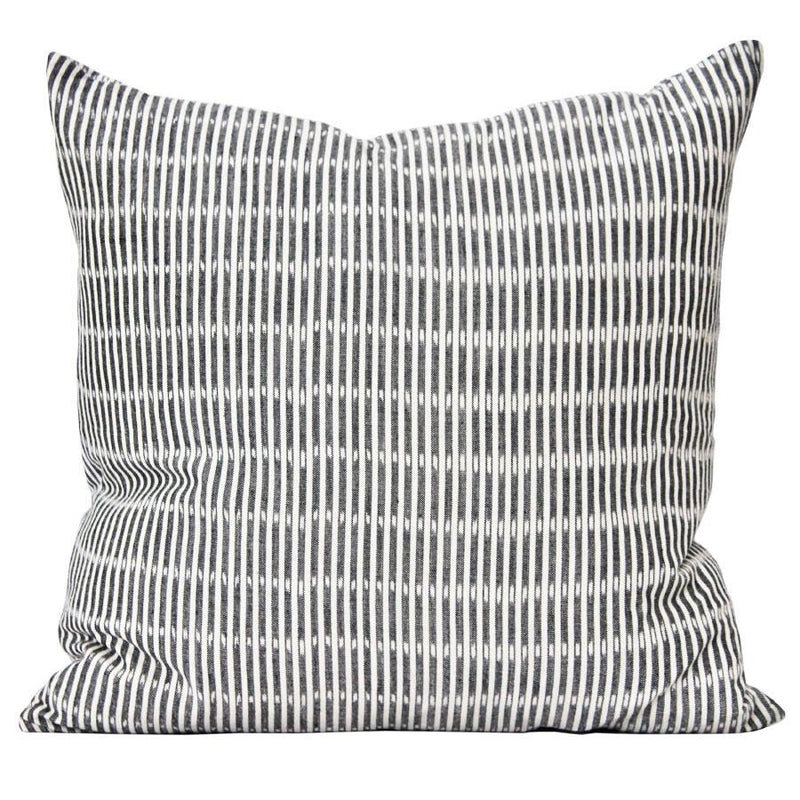 Kufri Sanjana Designer Pillows Stripe in Black and White // Gray Ikat Pillow // Decorative Pillows // Accent PIllows //Boho Tribal Pillow