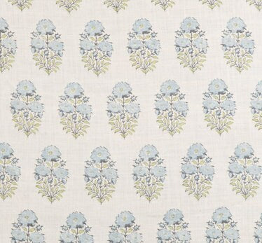 READY TO SHIP 16x16 Lisa Fine Mughal Flower Pillow Cover in Monsoon // Designer Flower Pillow // Blue Throw Pillow