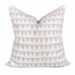 READY TO SHIP 22X22 Walter G Textiles Designer Pyramids Chalk Linen Pillow // Neutral Decorative PIllows // Tribal Pillows // Boho Pillows