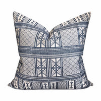 Peter Dunham OUTDOOR Pillow Cover // Masai Designer Pillow Covers // Indigo Blue Throw Pillows // Sunbrella Outdoor Pillow