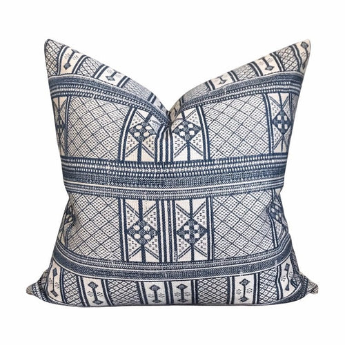 Peter Dunham OUTDOOR Pillow Cover // Masai Designer Pillow Covers // Indigo Blue Throw Pillows // Sunbrella Outdoor Pillow