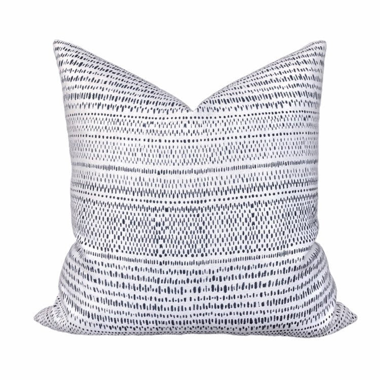 Designer Carolina Irving Fuji Pillow Cover in Indigo - Blue Throw Pillow Cover - Boutique Pillow Cover - Linen and Cloth Throw Pillow Covers