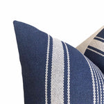 READY TO SHIP 20X20 Designer Hillcrest in Navy Pillow Cover // Navy Blue Decorative Pillow // Striped Pillows // Modern Farmhouse Pillows