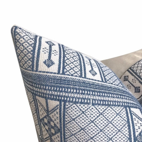 Peter Dunham OUTDOOR Pillow Cover // Masai Designer Pillow Covers // Indigo Blue Throw Pillows // Sunbrella Outdoor Pillow
