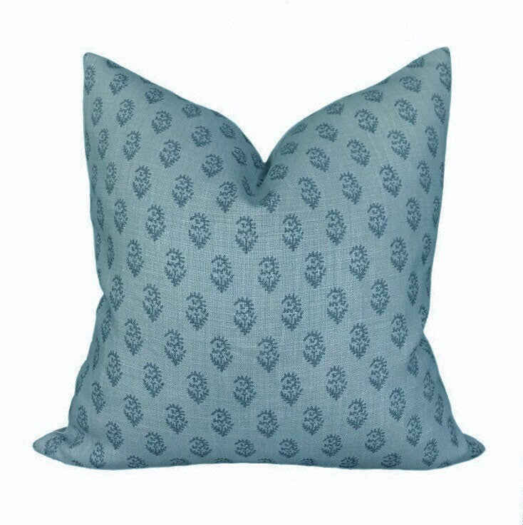 READY TO SHIP 14X36 Double Sided Peter Dunham Designer PIllow Cover Rajmata in Blue/Blue // Blue Pillows // Traditional Pillow // Farmhouse