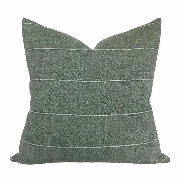 READY TO SHIP 12X24 Green Vintage Pillow Cover // Farmhouse Decor Pillow // Gage Green Decorative Pillow // Accent Pillow